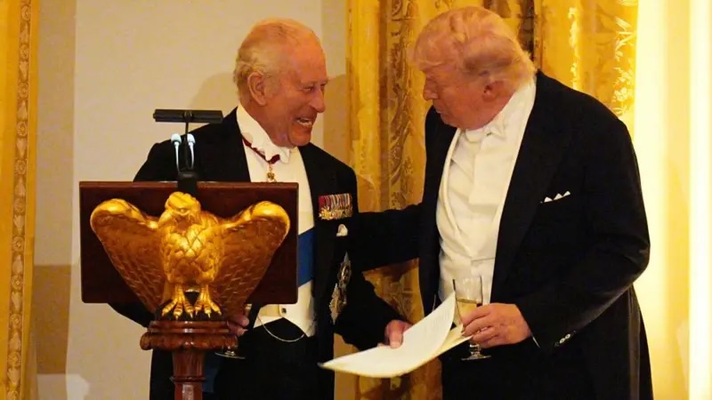 King Charles and Donald Trump made quite a few jokes during their respective speeches, lightening the mood in what is otherwise a very formal affair.