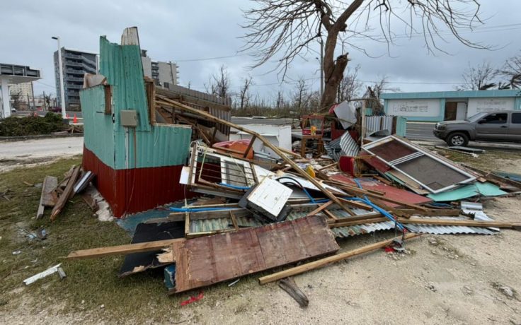 What used to be rows of commercial stores in Susupe are now a pile of debris after Super Typhoon Sinlaku. Photo RNZ