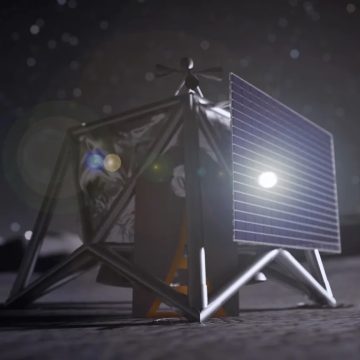 A drawing of a drone in Nasa's MoonFall programme that will survey the South Pole.