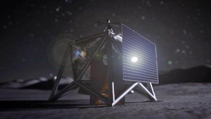 A drawing of a drone in Nasa's MoonFall programme that will survey the South Pole.