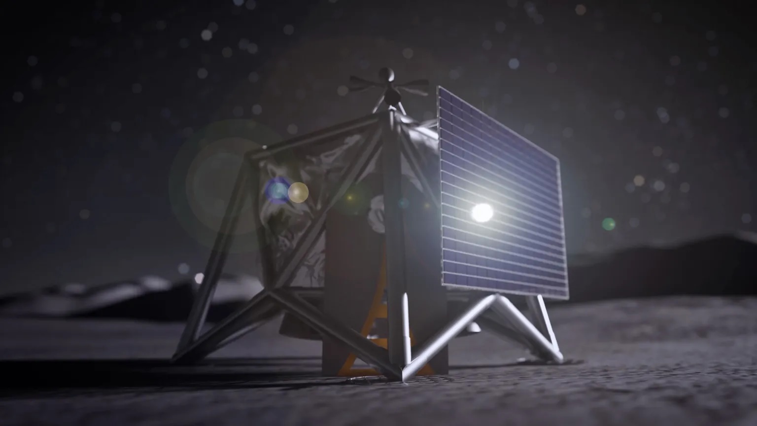 A drawing of a drone in Nasa's MoonFall programme that will survey the South Pole.