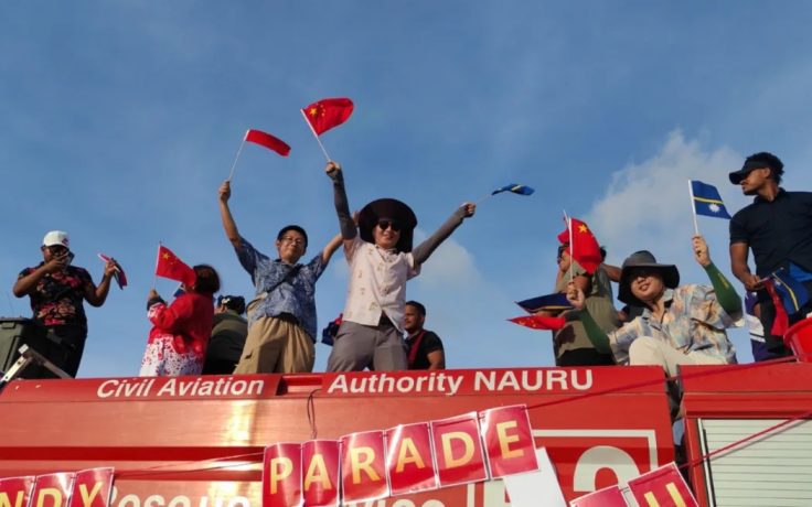 Chinese embassy staff in Nauru with government officials hosted a New Year Candy Parade on 2 January 2026.