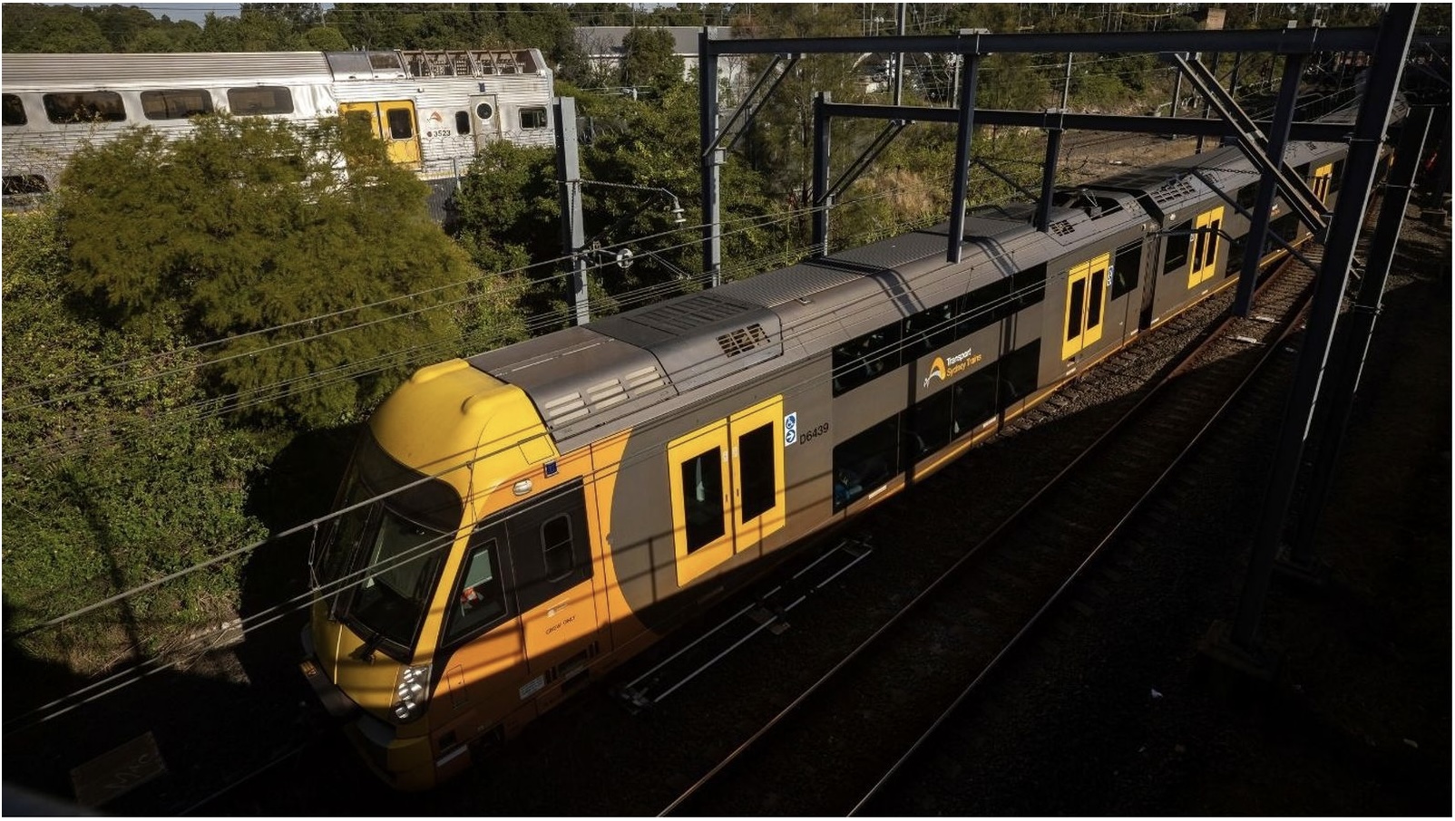 A man has been arrested after allegedly pointing a gun at people waiting for a train in Sydney.