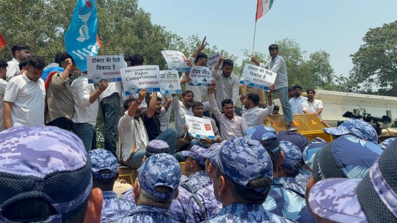 Student political parties are leading protests in capital Delhi.