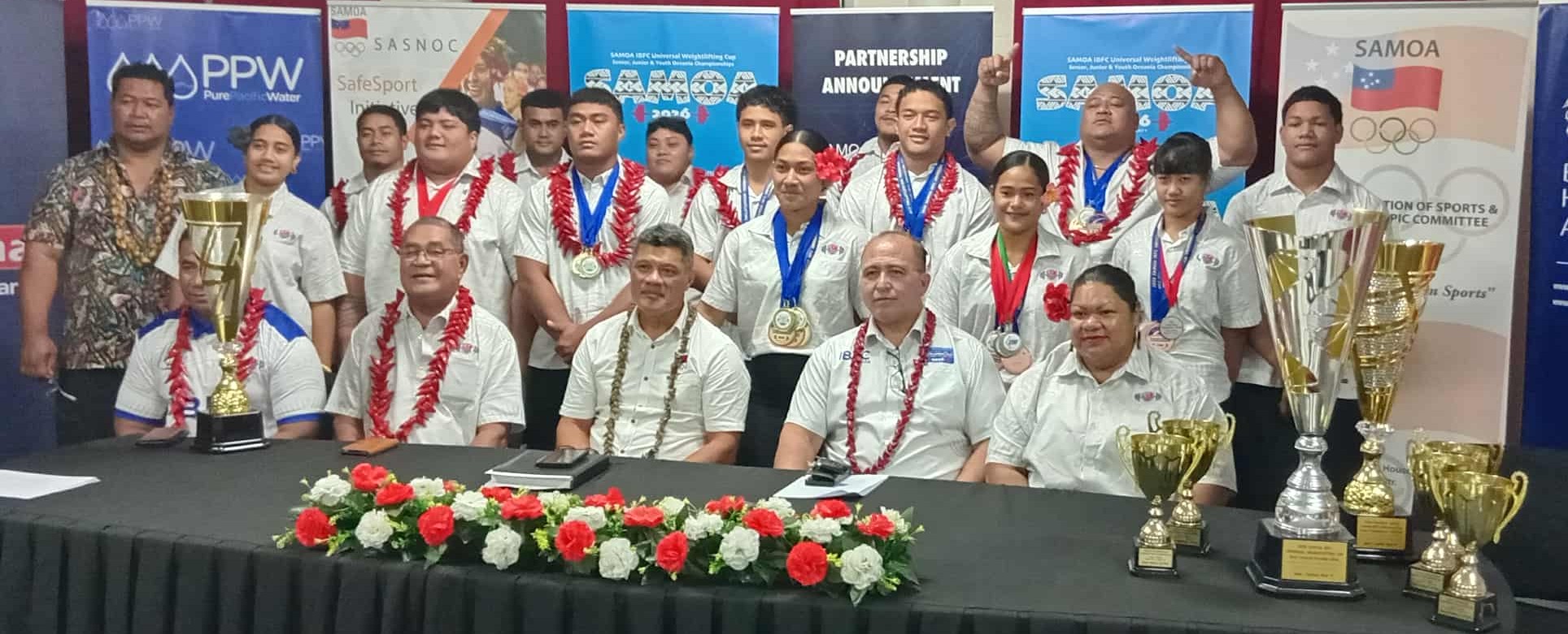 Team Samoa IBFC Weightlifting medalists