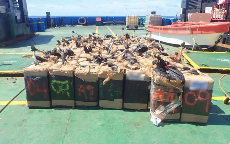 The drugs were discovered on board, but authorities have not revealed the vessel's name or flag state.