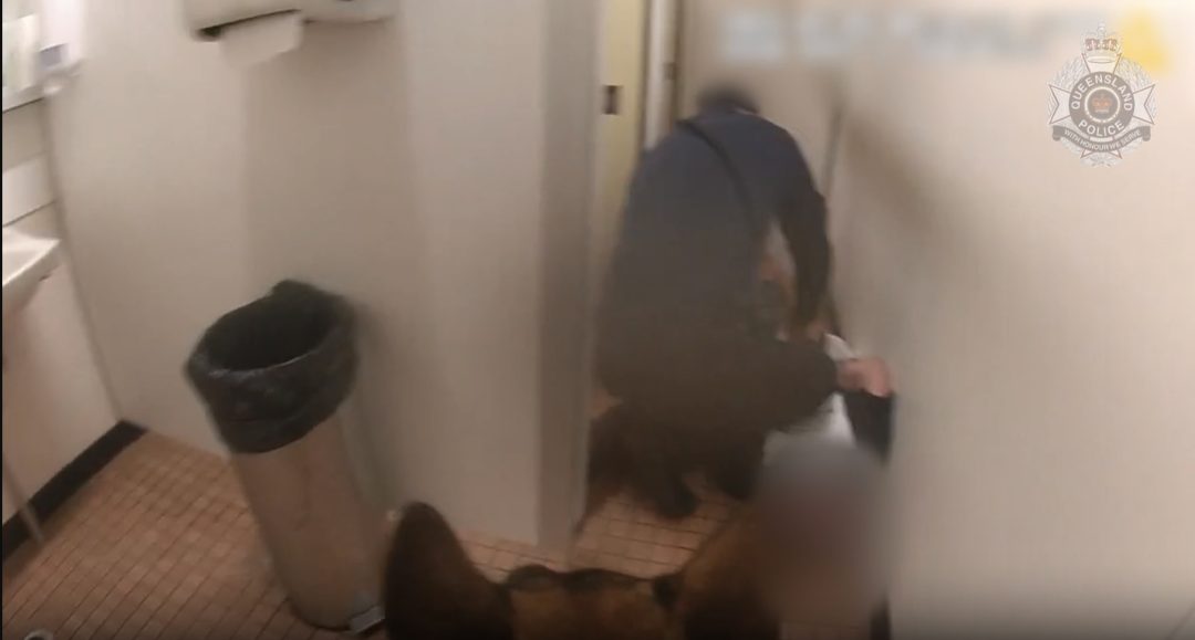 Police-arrested-the-alleged-driver-in-a-nearby-school-toilet-block.-Queensland-Police