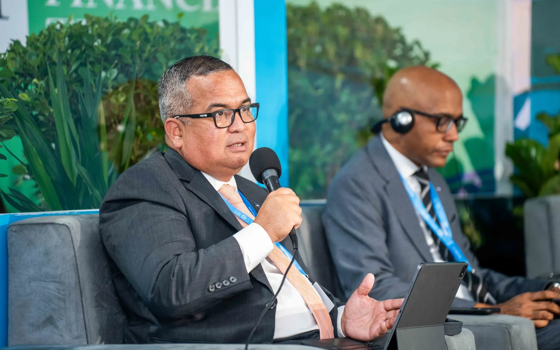 Marshall Islands Finance Minister David Paul, who is chairing the Forum Economic Ministers Meeting in Majuro this week, in a file photo from the COP29 global climate summit in Azerbaijan.