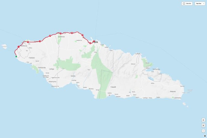 Map for the 8th Samoa International Marathon