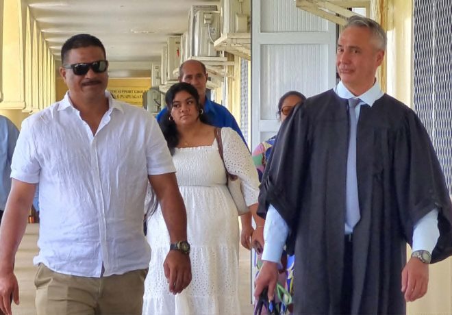 Laauli Magic and his defense lawyer Fuiavailili Egon Keil