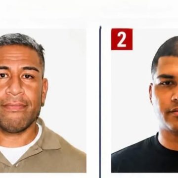 Luiaki Kokohu VI, a 35-year-old New Zealand citizen of Tongan descent, left, Adam Hussein, a 35-year-old Fijian national, right.