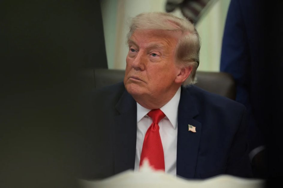 US President Donald Trump in the Oval Office at the White House in Washington DC on Wednesday.