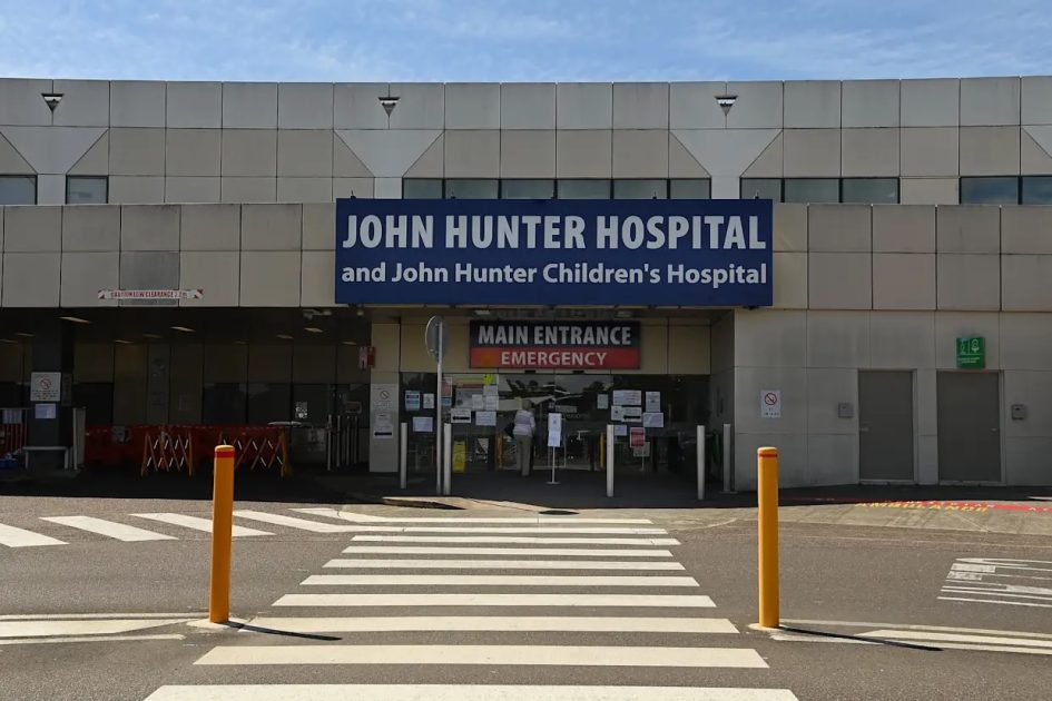 Two people, including a 14-year-old boy, were arrested and taken to John Hunter Hospital under police guard.
